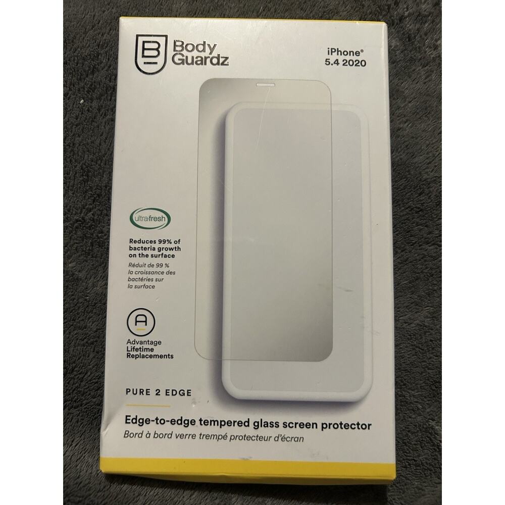 Bodyguardz Pure 2 Edge-Tempered Glass Screen Protector iPhone 12 mini